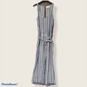 Cloth & Stone Navy and White Striped Jumpsuit